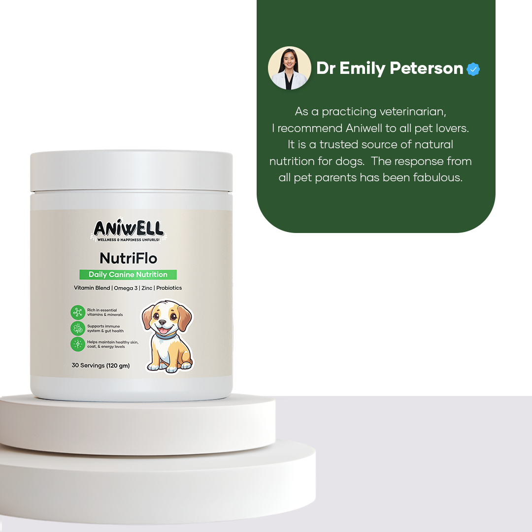 NutriFlo: Dog Vitamins & Supplements - 10-in-1 Multivitamin Powder, Premium Supplement for Dental Health, Longevity, Hip & Joint, Gut Health, Allergies, Immune Support, Skin & Coat.