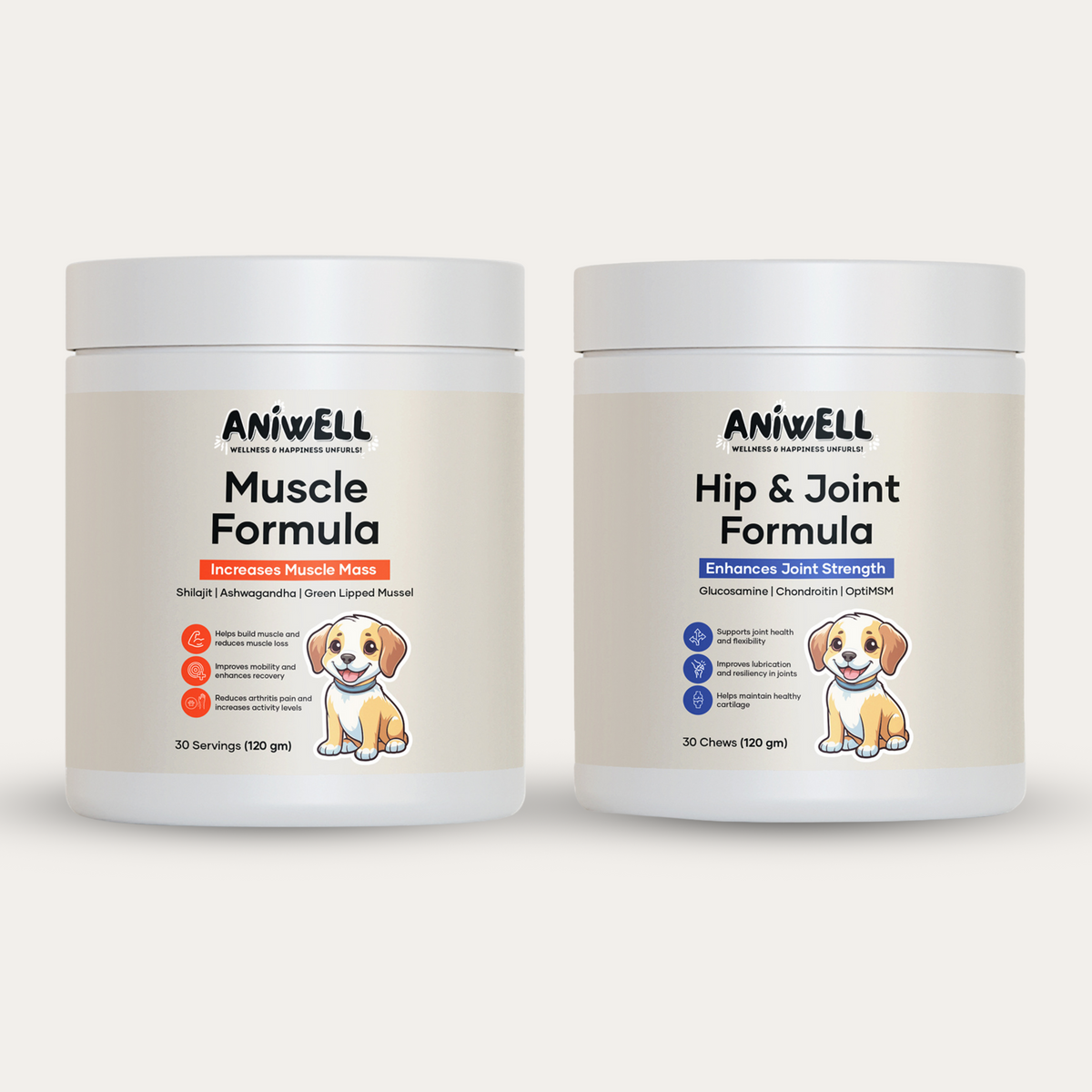 Aniwell Power Pack: Hip & Joint Formula & Muscle Formula