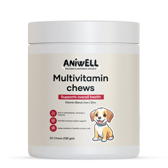 Aniwell Multivitamin Chews for Overall Health: Powered by Folic Acid, and Vitamin A, E & B12