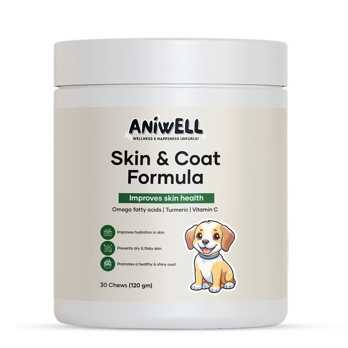 Aniwell Healthy Skin and Coat Chews: Powered by Omega 3 Fatty Acids & Pea Fiber