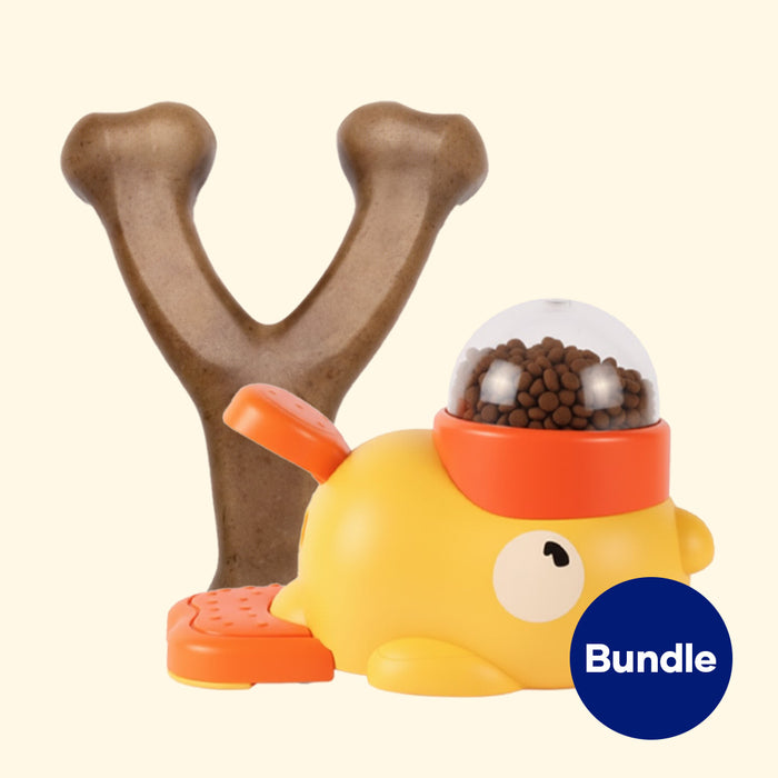 Aniwell Chew & Play Bundle – Wishbone + Duck Toy for Dogs & Cats