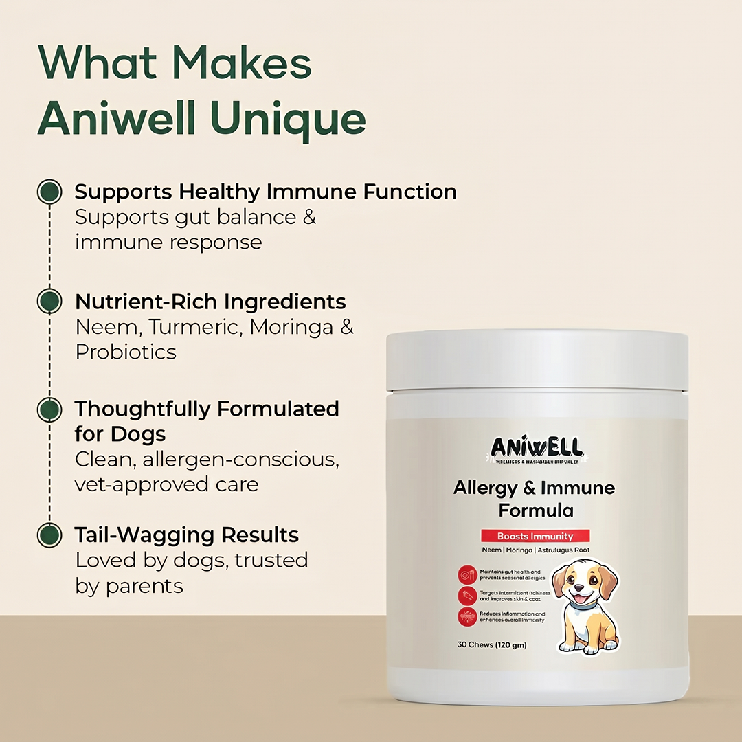 Aniwell Allergy & Immune Formula: Powered by Neem, Moringa, Turmeric