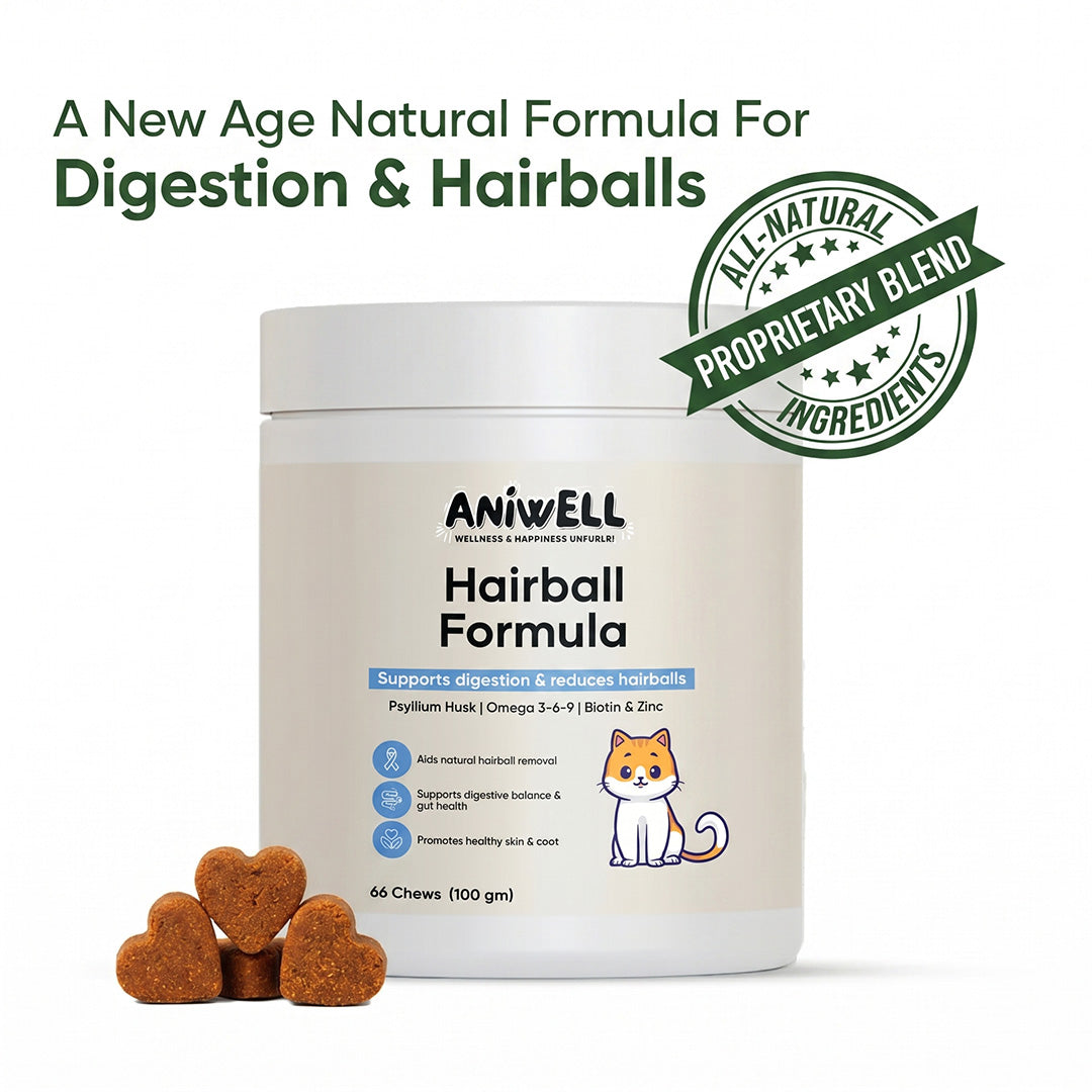 Aniwell Hairball Formula – Hairball Management with Omega-3s & Biotin for Cats